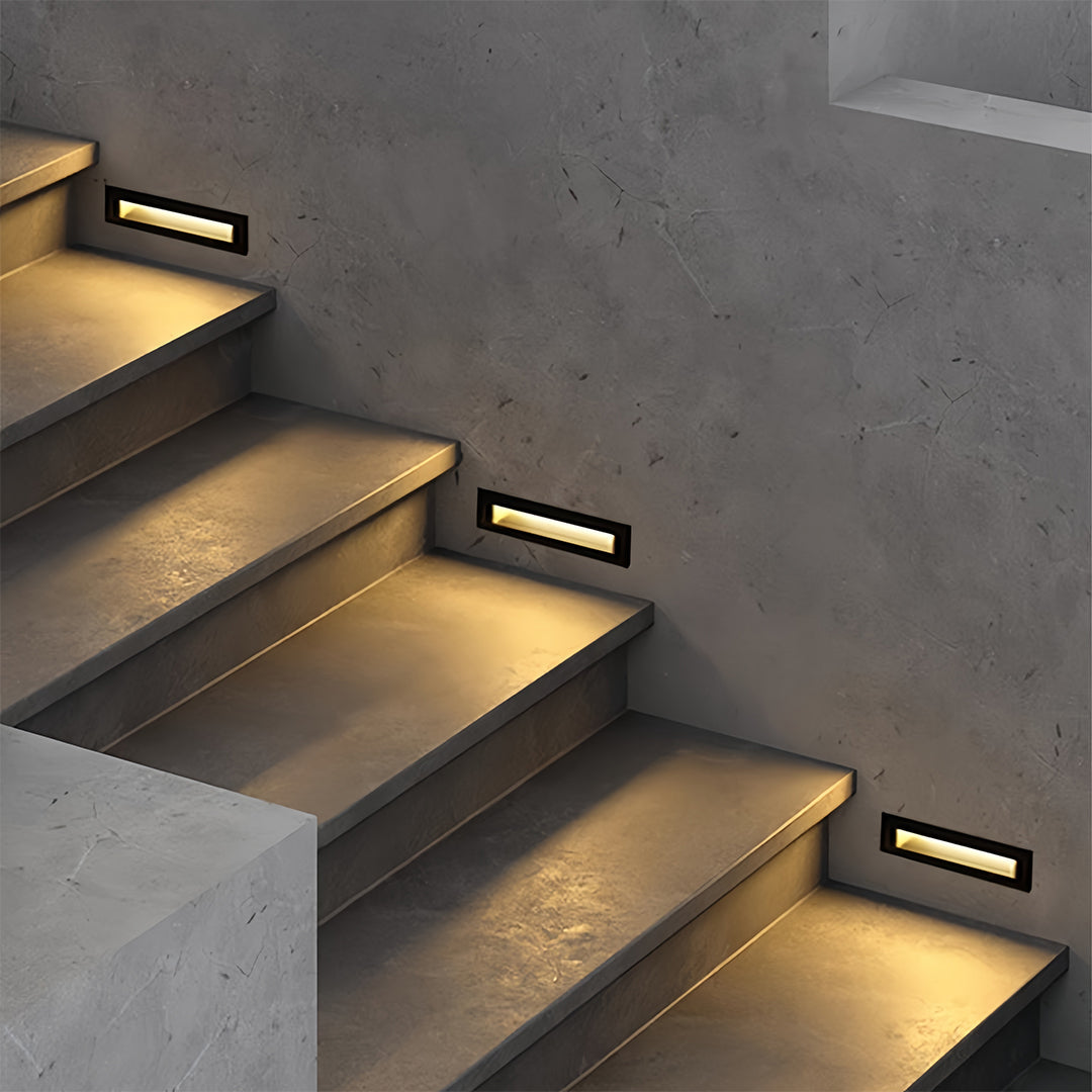 Modern Minimalist Embedded Outdoor Step & Deck Light — Aluminum, LED, Dual Color Temp (3000K/4000K), Motion Sensor, IP65, 2 Sizes
