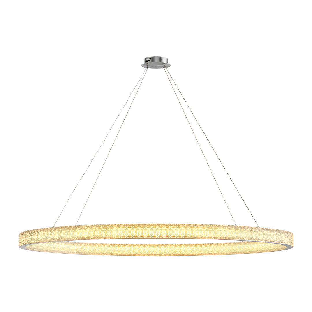 Circular Ring Chandelier — Full Copper, Dimmable LED, 50W–220W, Multiple Sizes