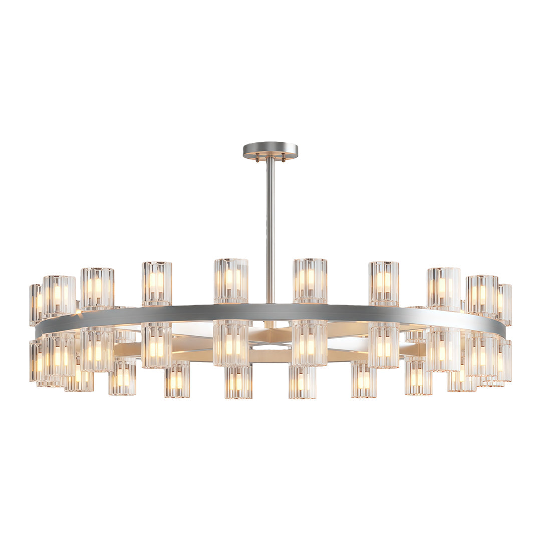 Multi-Tier Crystal Chandelier — Solid Copper Frame, 24- to 48-Light, G4, Black / Chrome / Copper Finish