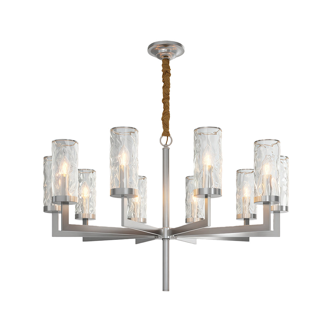 Minimalist Cluster Island Chandelier — Transparent Glass, Full Copper Frame, E14, 6/8/10/15-Light