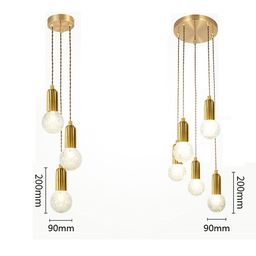 Acrylic Bubble Globe Multi-Light Pendant — Gold Finish, G9 LED, 59" Adjustable Cord, 1- to 18-Light Configurations