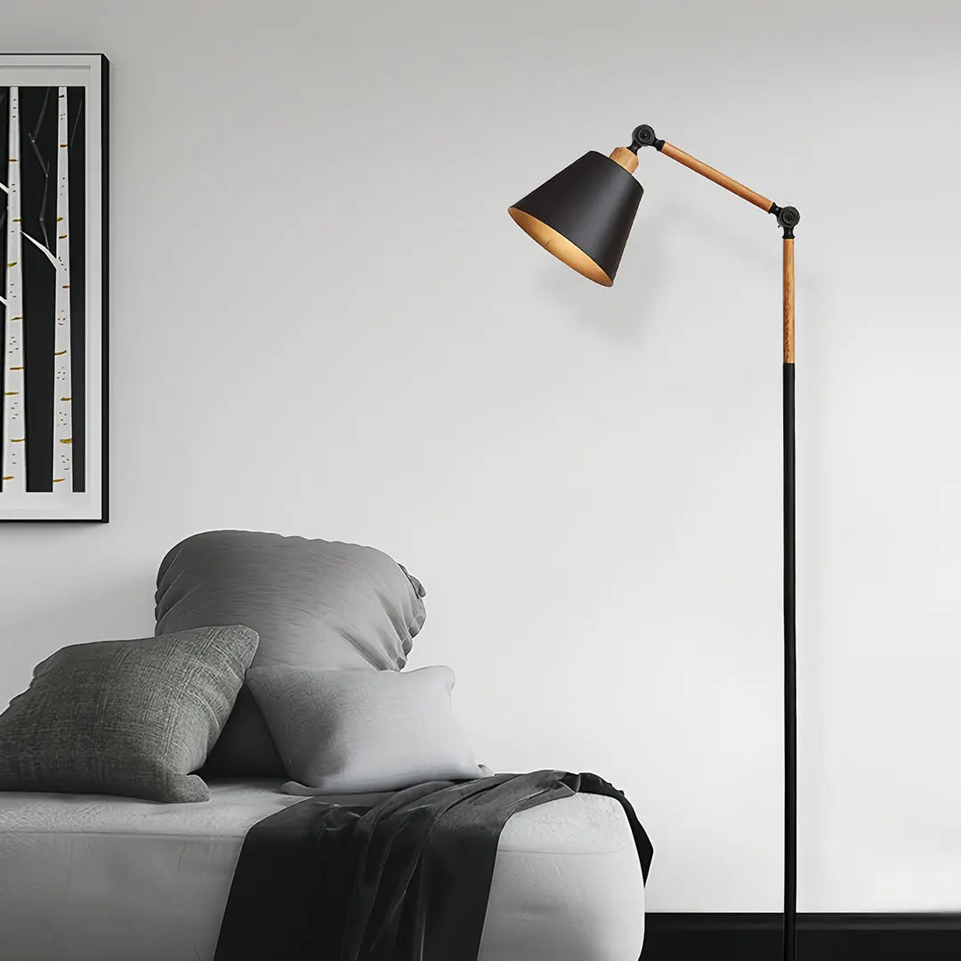 Modern Adjustable Metallic Floor Lamp Luxe