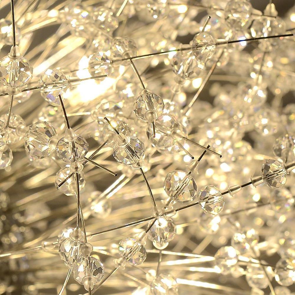 16" Mini Dandelion Globe Chandelier — Electroplated Metal, 8-Light G9 LED, 3000K/6000K, 39" Adjustable Cord