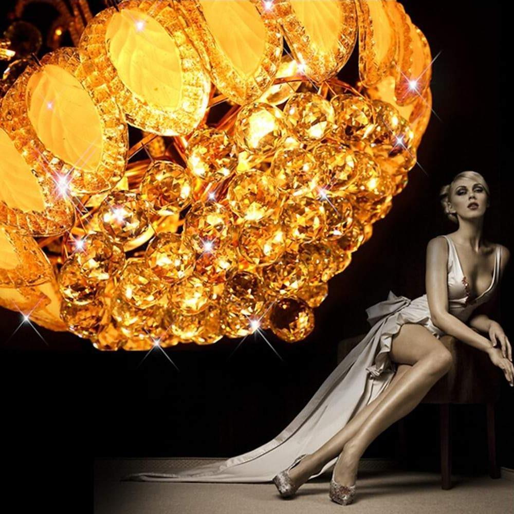 8-Light Vintage Crystal Chandeliers in Modern Gold and Silver for Living Rooms