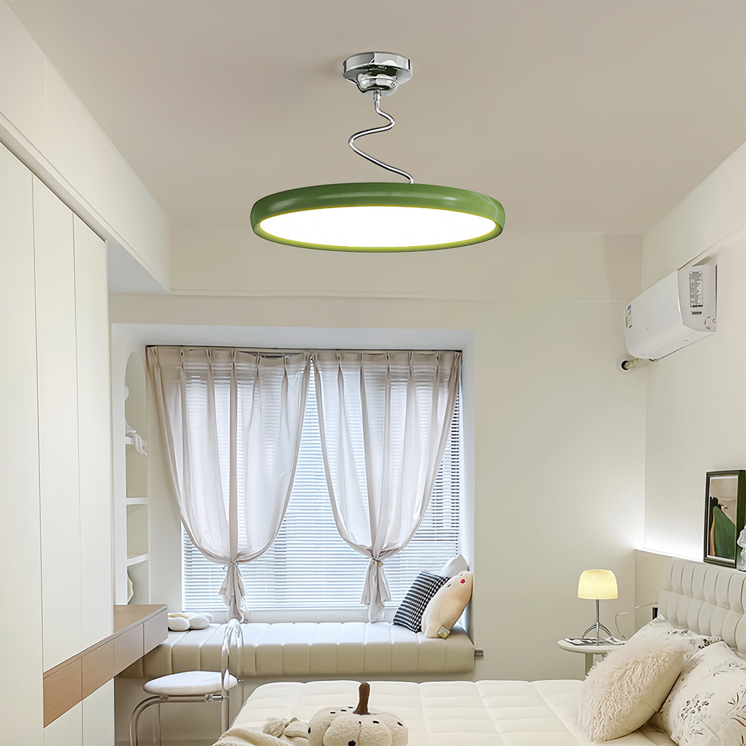 Twisted-Line LED Semi-Flush Mount — Aluminum & Iron, Acrylic Shade, Dimmable 3000K–6000K, 11.8"–23.6"