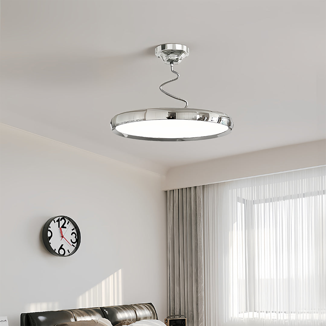 Twisted-Line LED Semi-Flush Mount — Aluminum & Iron, Acrylic Shade, Dimmable 3000K–6000K, 11.8"–23.6"