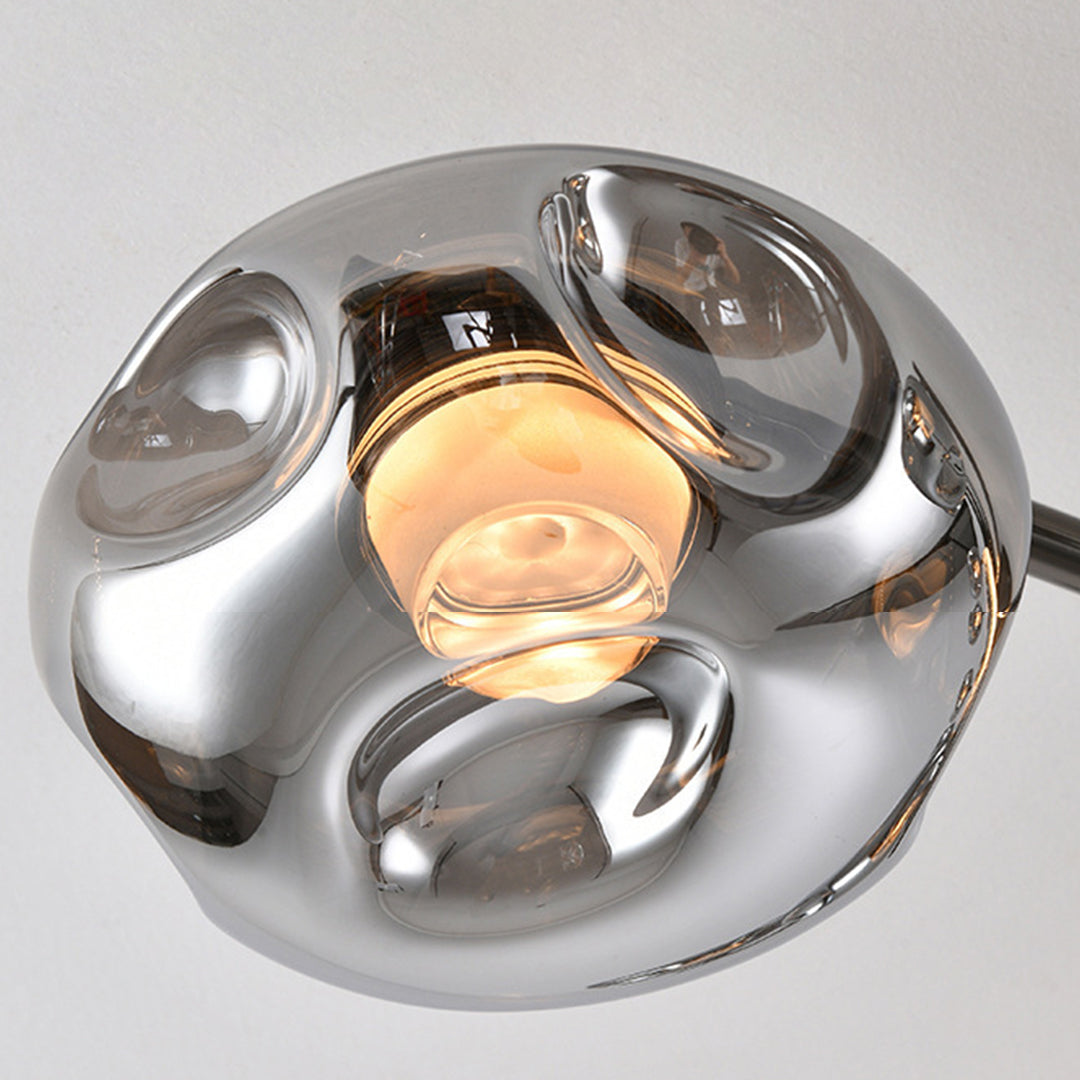 Branching Round Semi-Flush Mount — Wrought Iron and Glass, 8-Light 63W or 12-Light 91W, Three-Color Dimming, Ra≥97
