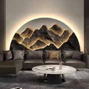 semicircular led wall art with decorative lighting