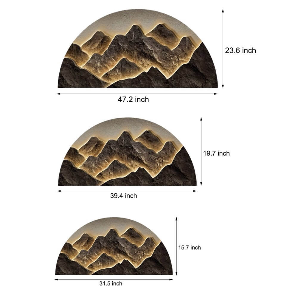 semicircular led wall art with decorative lighting