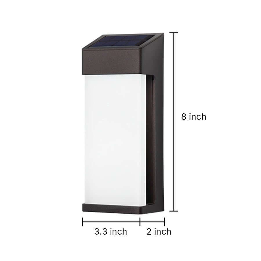 set of 2 contemporary solar led wall lights with durable glass for outdoor gardens
