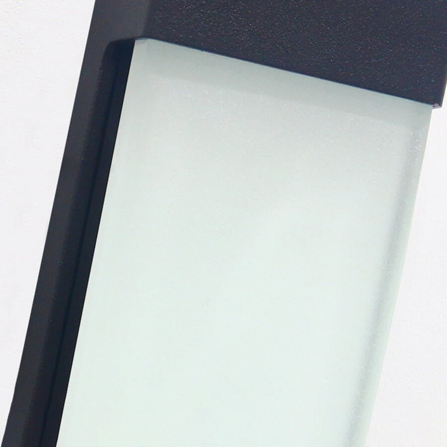 set of 2 contemporary solar led wall lights with durable glass for outdoor gardens