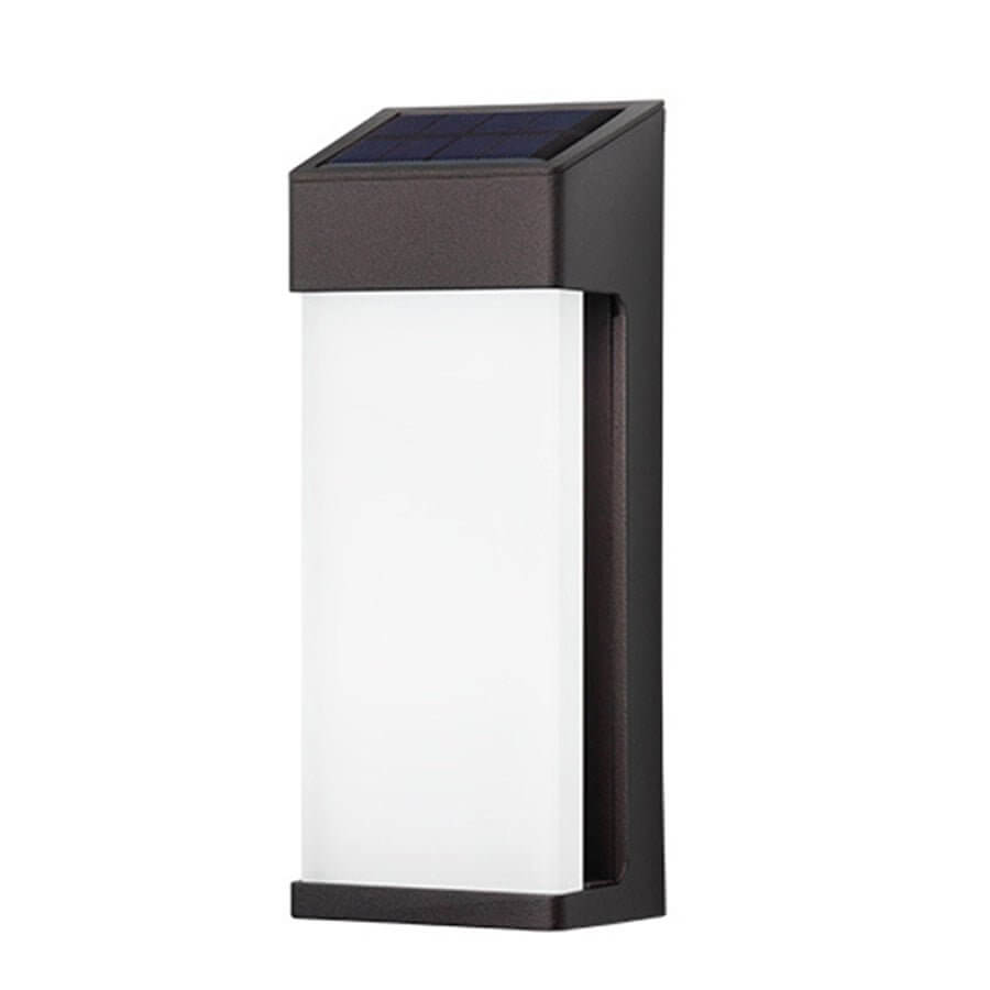 set of 2 contemporary solar led wall lights with durable glass for outdoor gardens