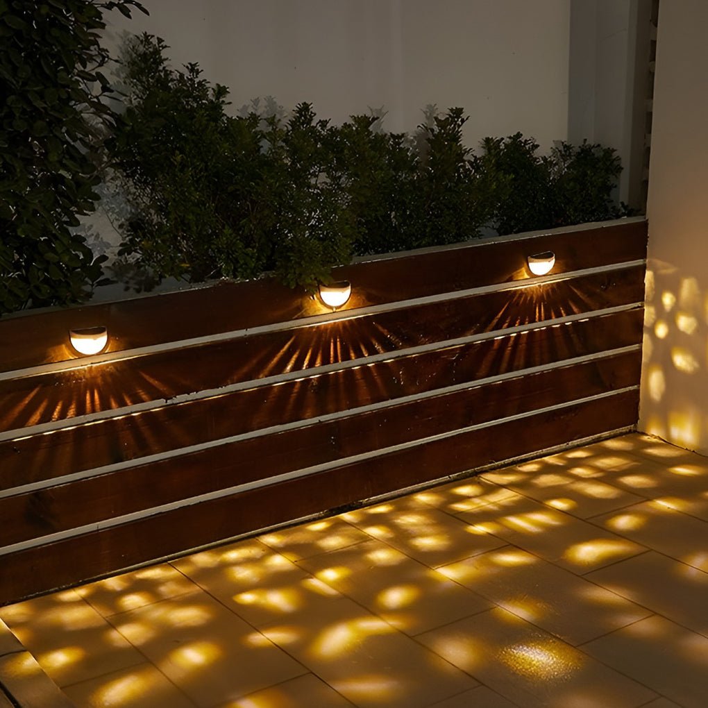 set of 4 solar led stair lights outdoor wall mounted garden step lights