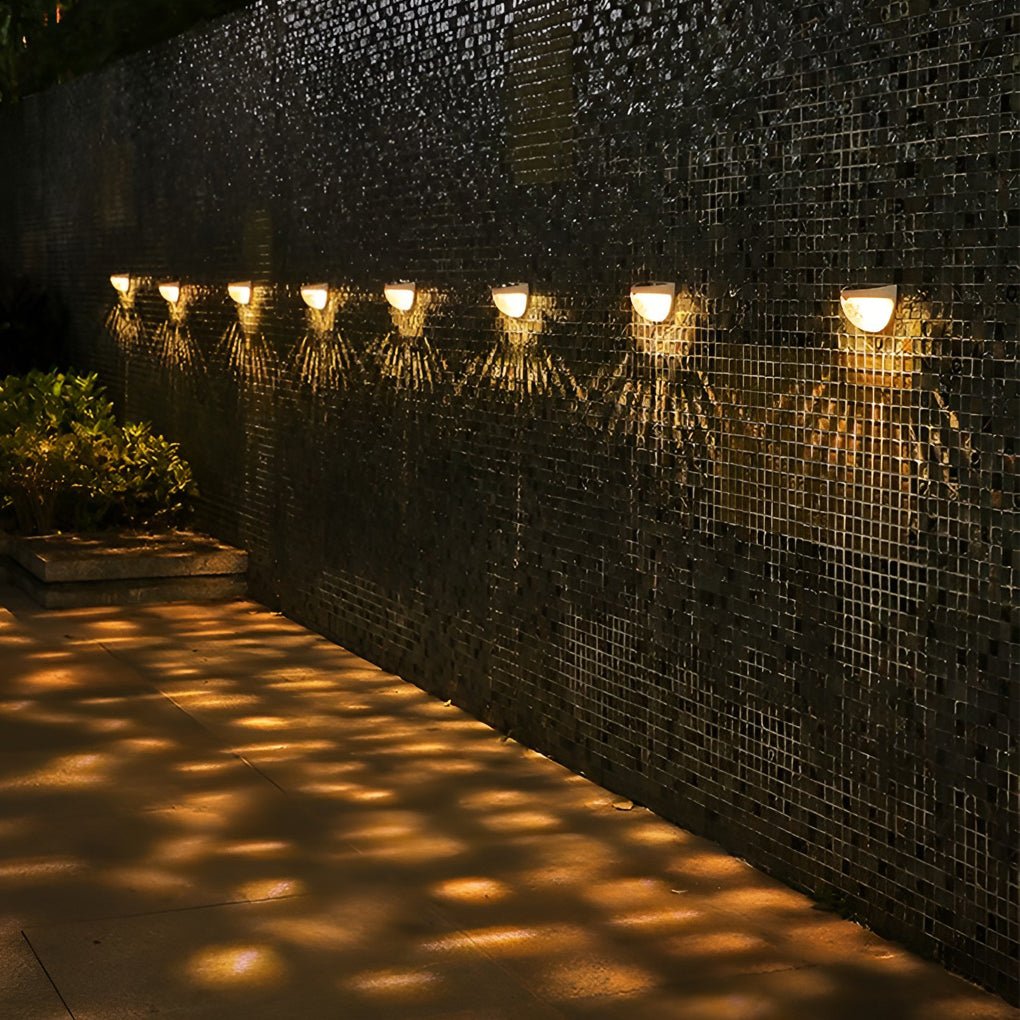 set of 4 solar led stair lights outdoor wall mounted garden step lights