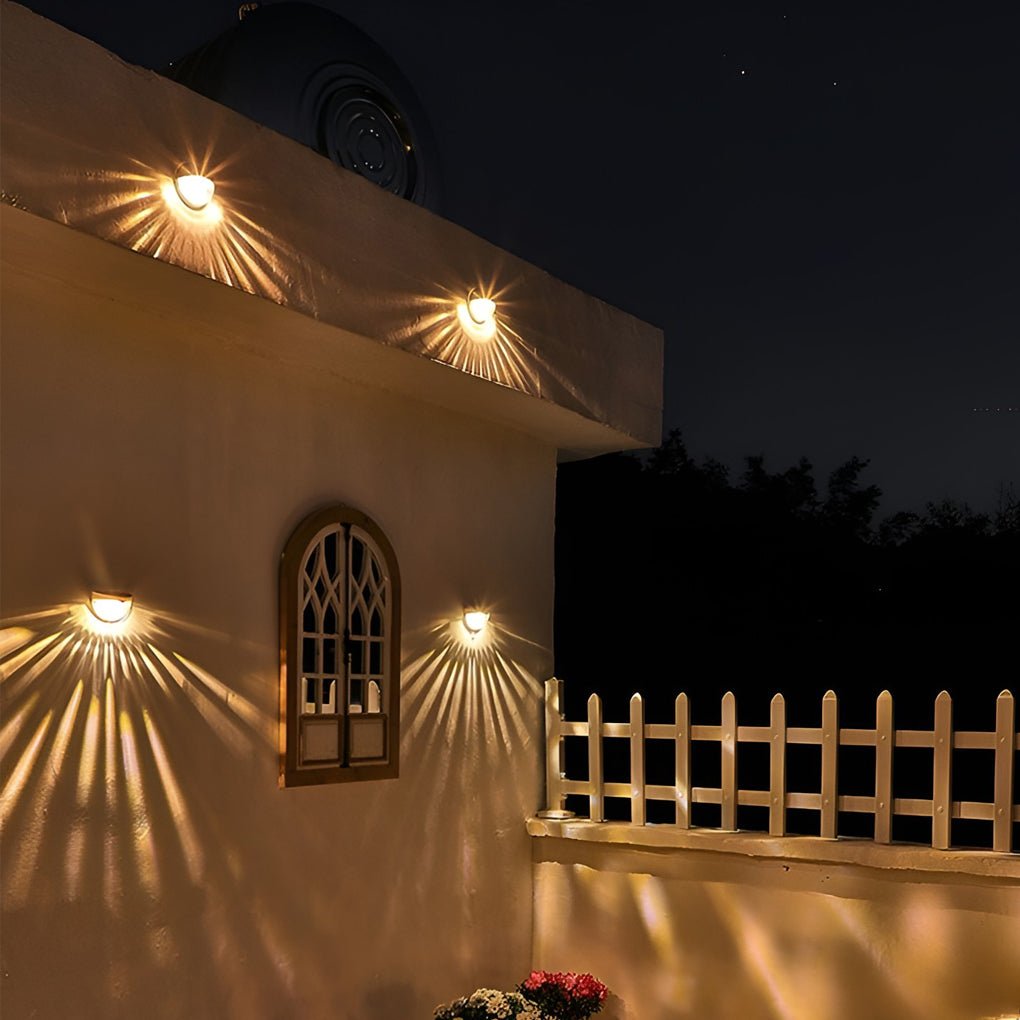 set of 4 solar led stair lights outdoor wall mounted garden step lights