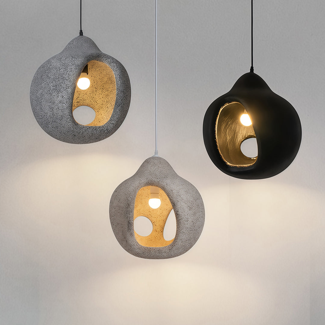 Wabi-Sabi Pendant Light — Metal, PS Shade, E27, 15.75" Wide, 59.1" Adjustable Chain