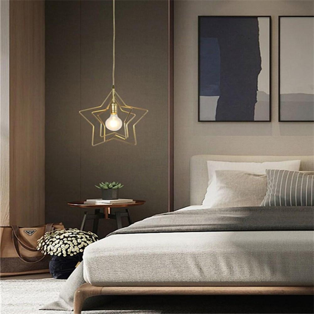 Multi-Star Geometric Pendant Light — Metal, Black or Gold, 1- or 3-Light, 3000–6000K