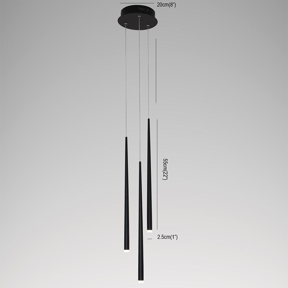 Modern Rustic Multi-Light Pendant Chandelier — Metal and Acrylic, LED Integrated, Eye-Protection, 3000K / 6000K, Adjustable Height
