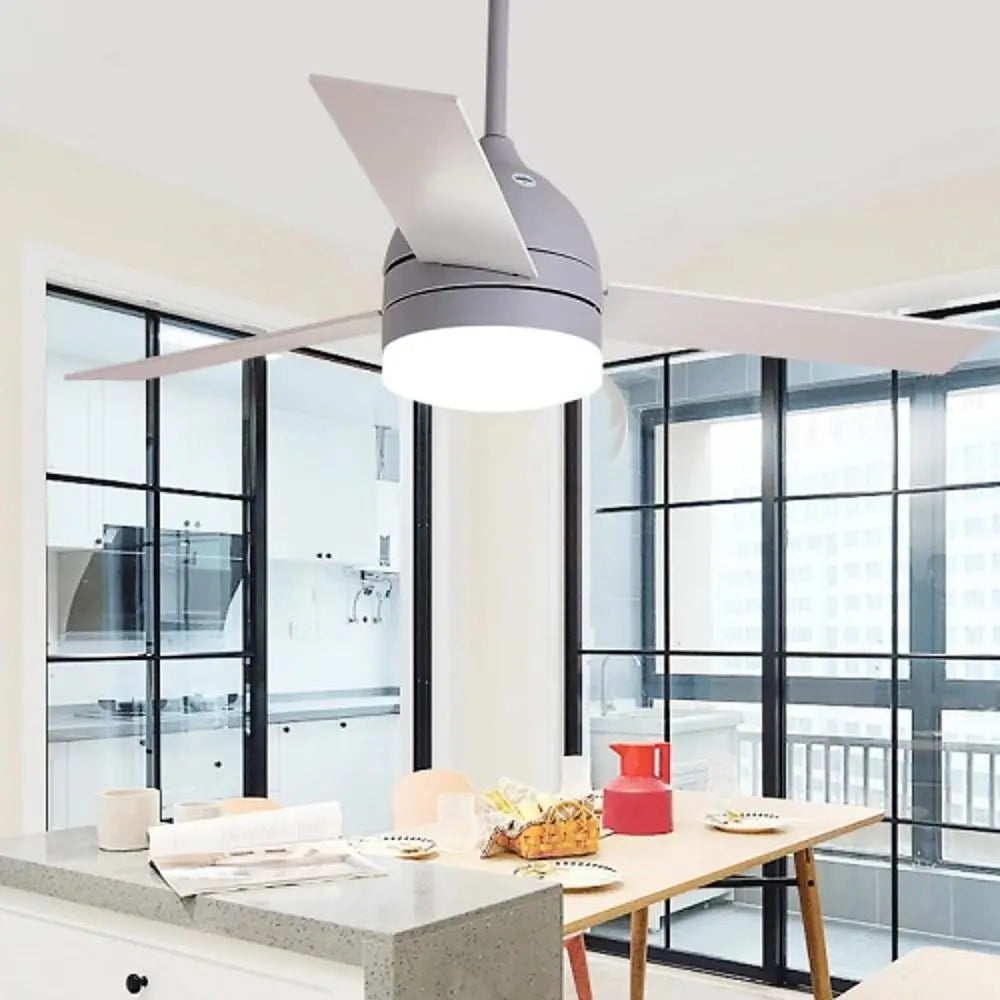 Nordic Ceiling Fans with Lights - Electroplated Metal and Acrylic LED Design Luxe