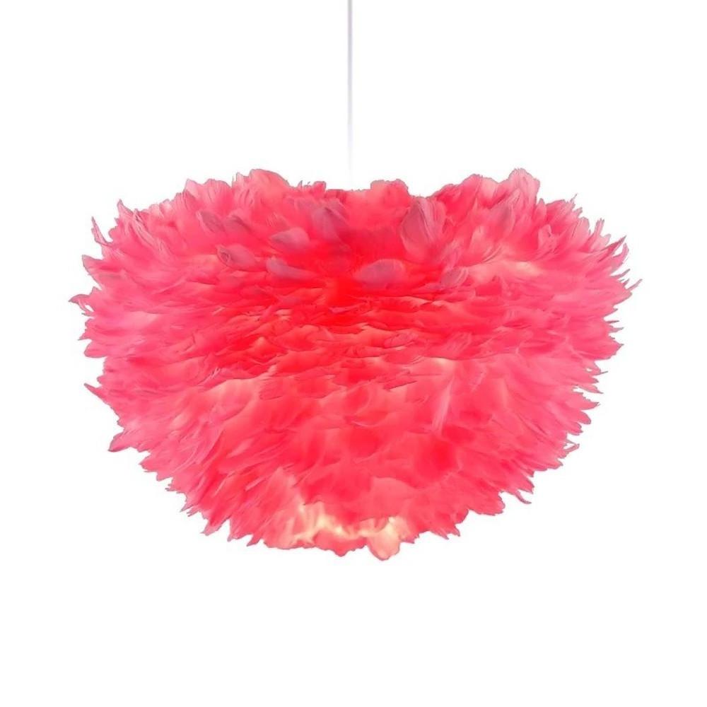Feather Chandelier — Metal, Pink or White, 3-Light LED, 20" Diameter, 3000K Warm White
