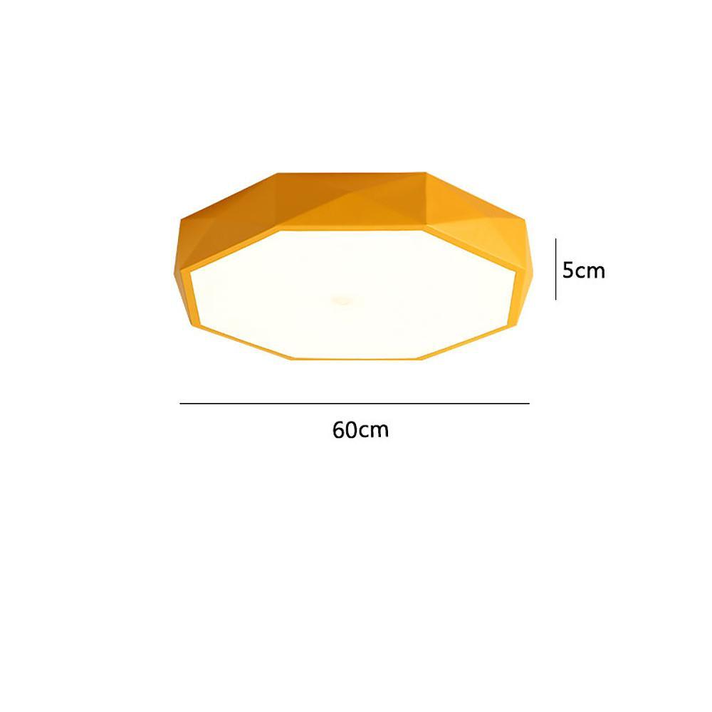 Octagonal LED Flush-Mount Ceiling Light — Acrylic, 3-Step Dimming, Remote Control, 12"–24", Kids' Bedroom