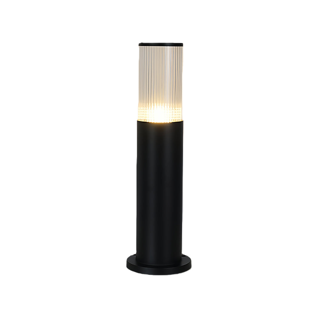 Cylindrical Outdoor Bollard Path Light — Aluminum & Acrylic, E27, IP65, 3 Heights (16", 24", 31")