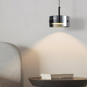 Smoke Gray Cylinder Glass Mini Pendant — Modern, 12W LED, 3-Step Dimming, 3000K/4500K/6000K, Hardwired