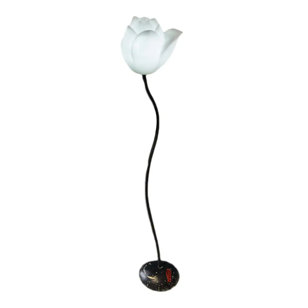 Short Elegant Lotus Aesthetics LED Flower Floor Lamp Luxe