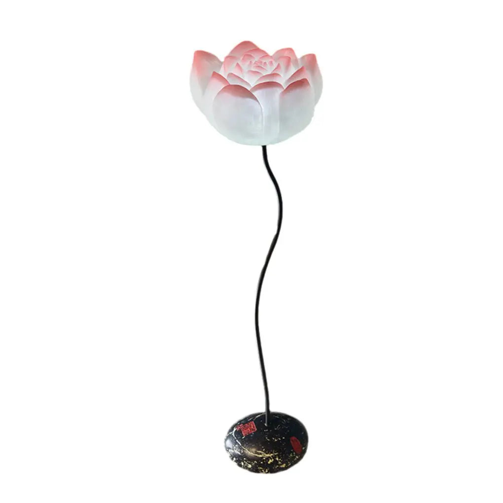 Short Elegant Lotus Aesthetics LED Flower Floor Lamp Luxe