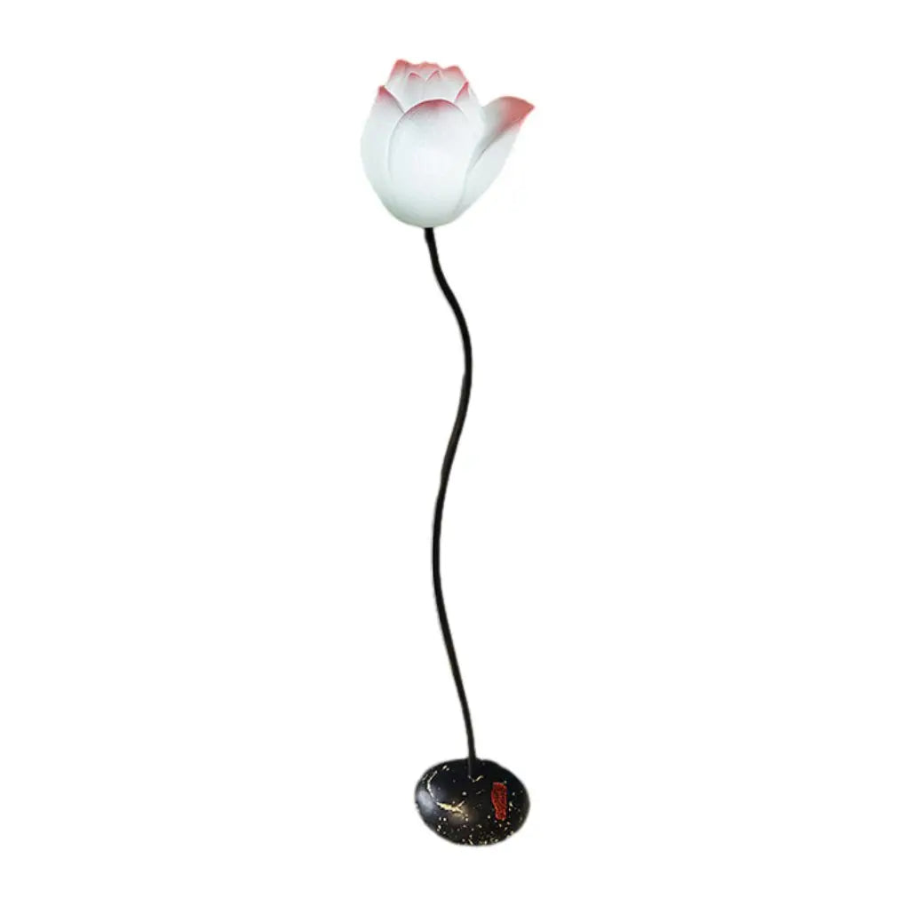 Short Elegant Lotus Aesthetics LED Flower Floor Lamp Luxe