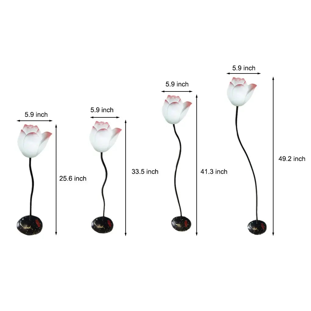 Short Elegant Lotus Aesthetics LED Flower Floor Lamp Luxe