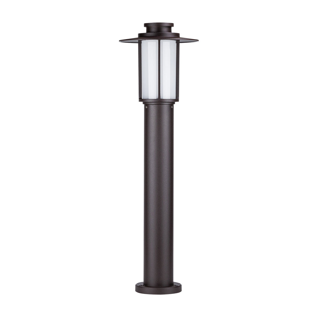 Minimalist Dome Bollard Path Light — Die-Cast Aluminum, Brown, E27, IP54, 12.6" or 31.5" Height
