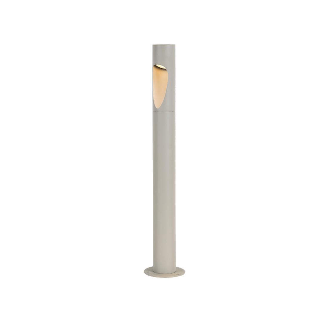 Minimalist Cylindrical LED Bollard Light — Aluminum & Clear Glass, 7W / 9W, IP65, DC24V Hardwired, Gray or Coffee Brown, 4 Heights
