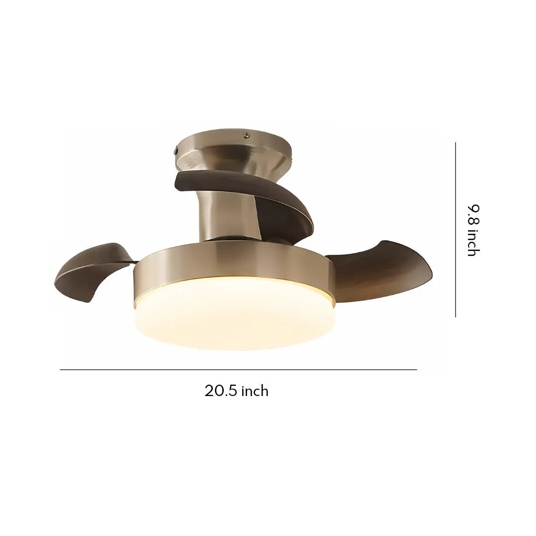 French Retro 3-Blade Silver Ceiling Fan with Light and Hardware Luxe