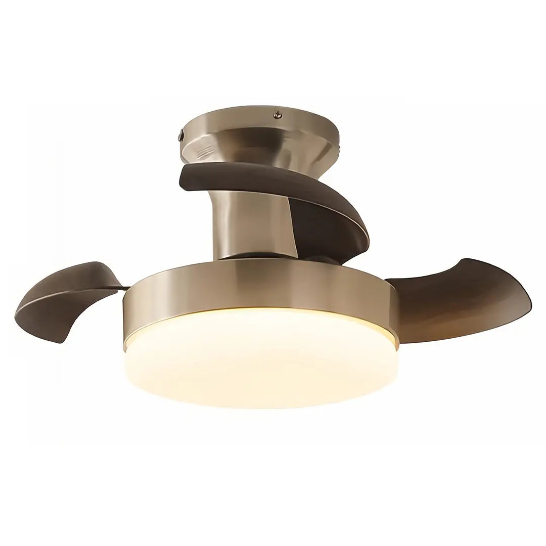 French Retro 3-Blade Silver Ceiling Fan with Light and Hardware Luxe