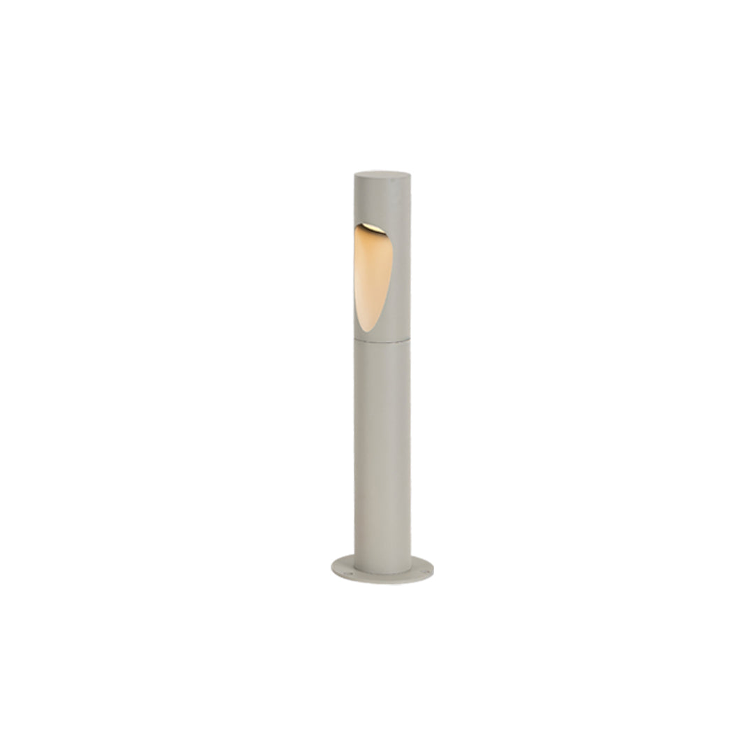 Minimalist Cylindrical LED Bollard Light — Aluminum & Clear Glass, 7W / 9W, IP65, DC24V Hardwired, Gray or Coffee Brown, 4 Heights