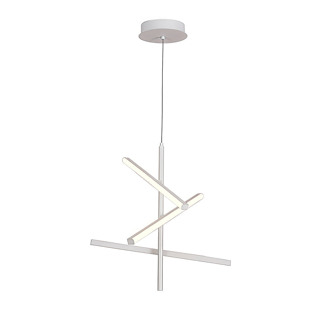 Adjustable Iron Linear Chandelier — Black or White, 3-Light or 5-Light, 25W/50W LED, Three-Color Dimming, Silicone Shade