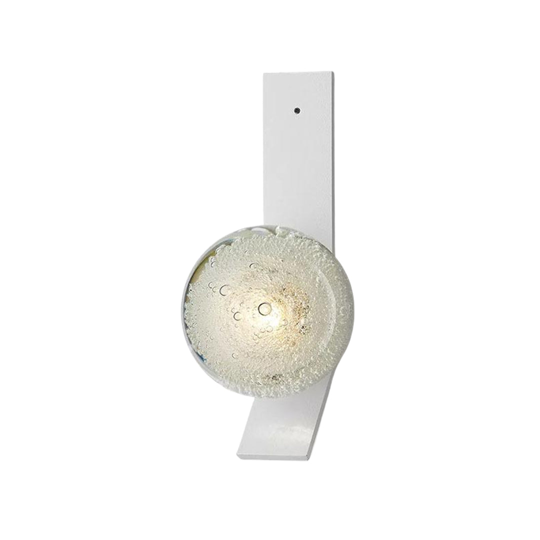 Glass Bubble Wall Sconce — Iron Frame, LED 3000K, Single 7W or Dual 14W, Gold / White / Black / Bronze