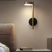 Adjustable Round LED Wall Sconce — Aluminum, Black + Gold, 12W 3000K, 150°/350° Swivel, Hardwired