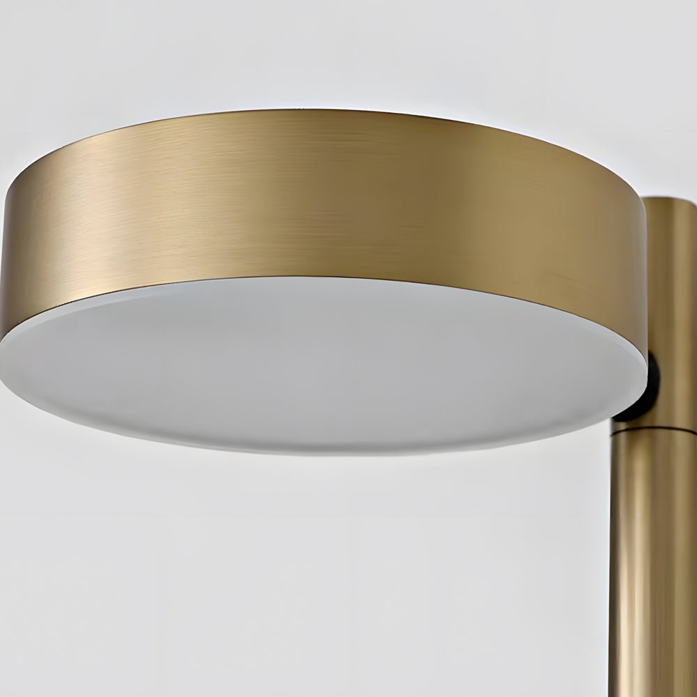 Adjustable Round LED Wall Sconce — Aluminum, Black + Gold, 12W 3000K, 150°/350° Swivel, Hardwired