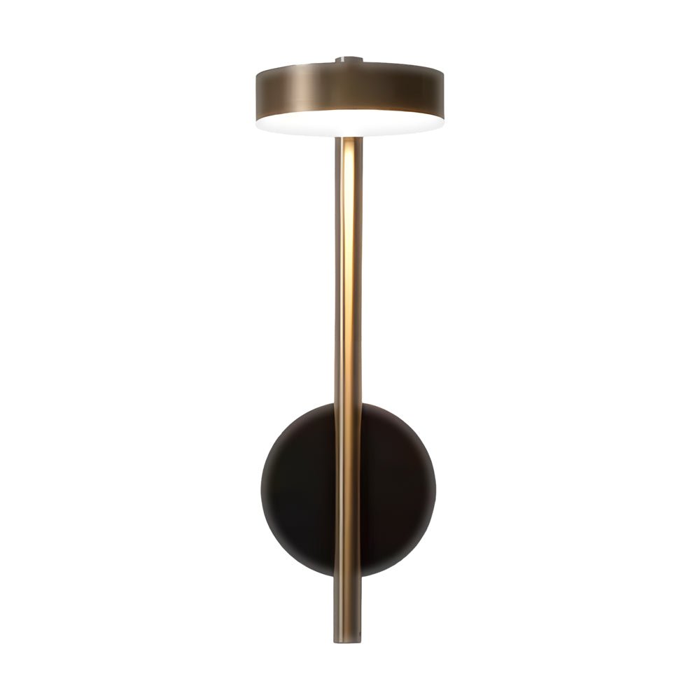 Adjustable Round LED Wall Sconce — Aluminum, Black + Gold, 12W 3000K, 150°/350° Swivel, Hardwired