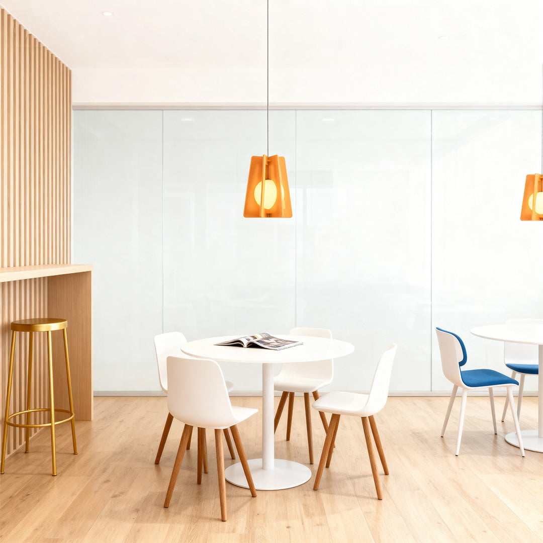 Geometric Felt Mini Pendant — PE+PET Acoustic Felt, Iron, 30/35cm, 6 Colors, Adjustable 2m Cord