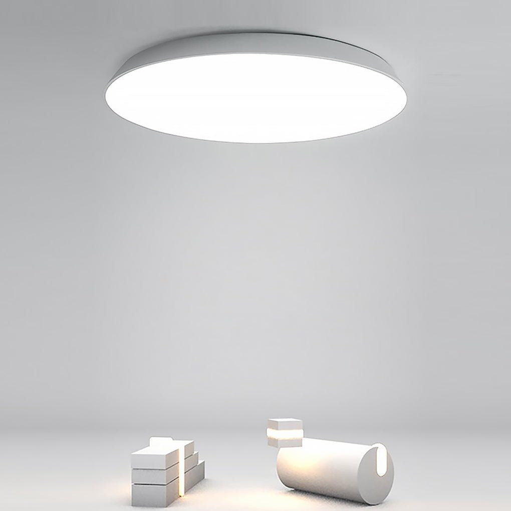 Bowl-Shaped LED Flush Mount — Iron and Acrylic, 17"–24.4", 3000K / 6000K / Dimmable with Remote