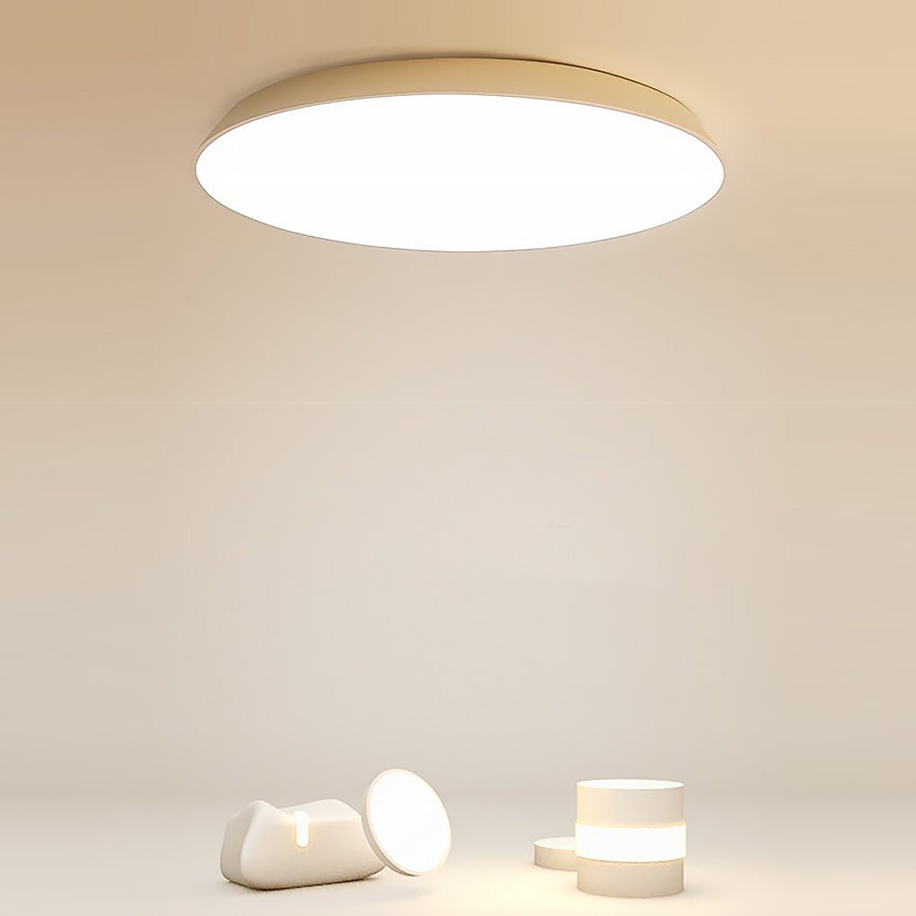 Bowl-Shaped LED Flush Mount — Iron and Acrylic, 17"–24.4", 3000K / 6000K / Dimmable with Remote