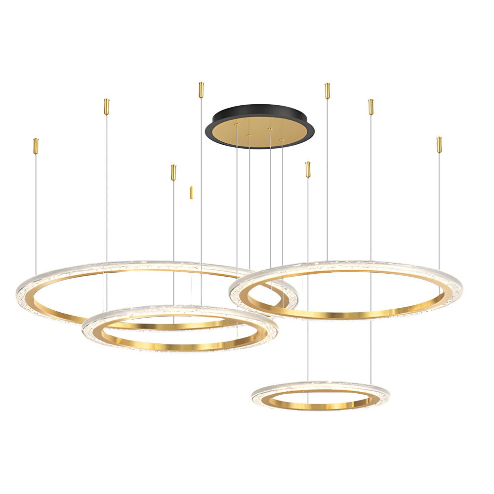 luxury nordic ceiling light fixture with simple circular rings and three step dimming