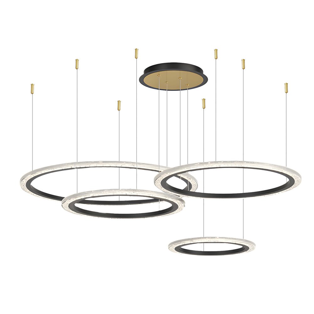 luxury nordic ceiling light fixture with simple circular rings and three step dimming