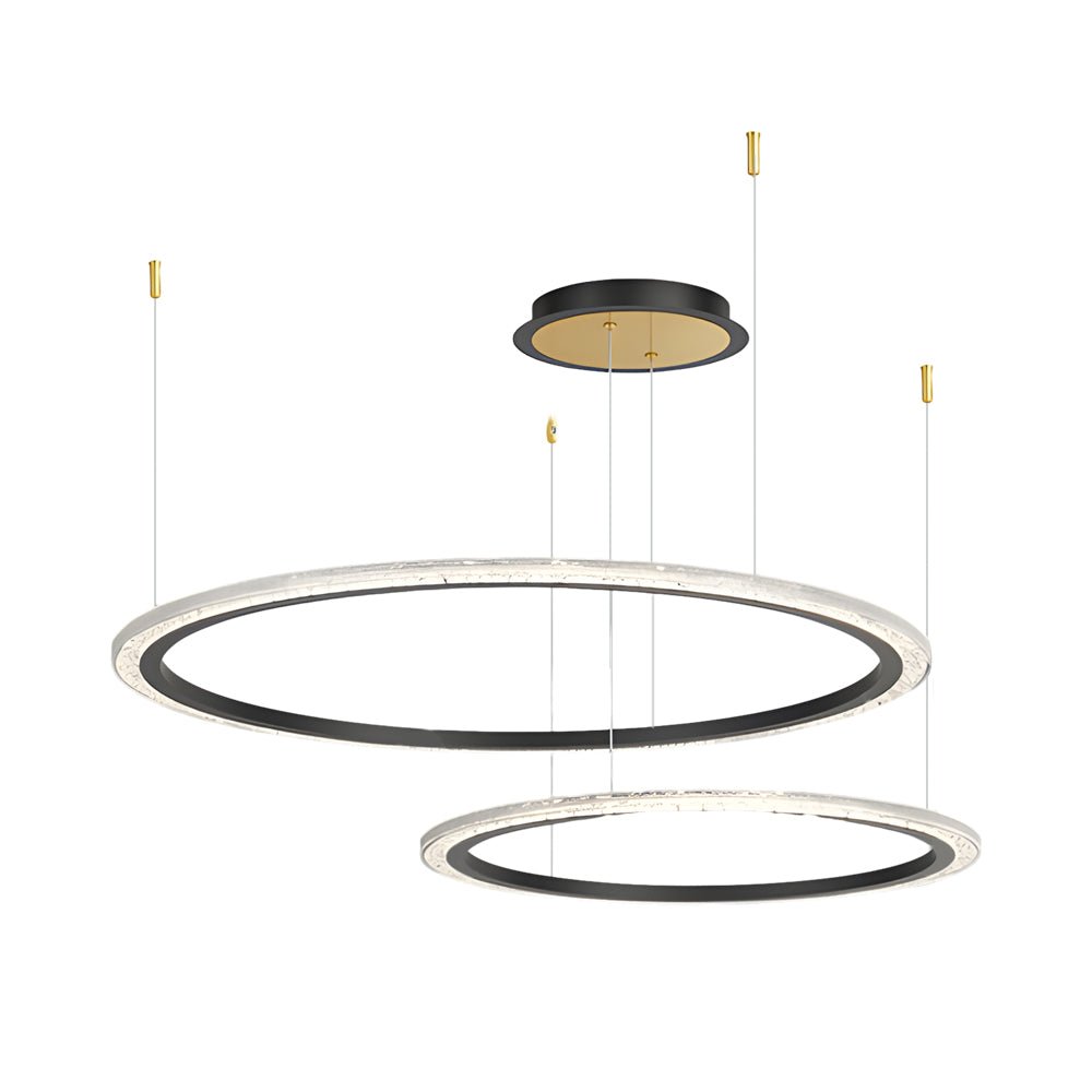 luxury nordic ceiling light fixture with simple circular rings and three step dimming