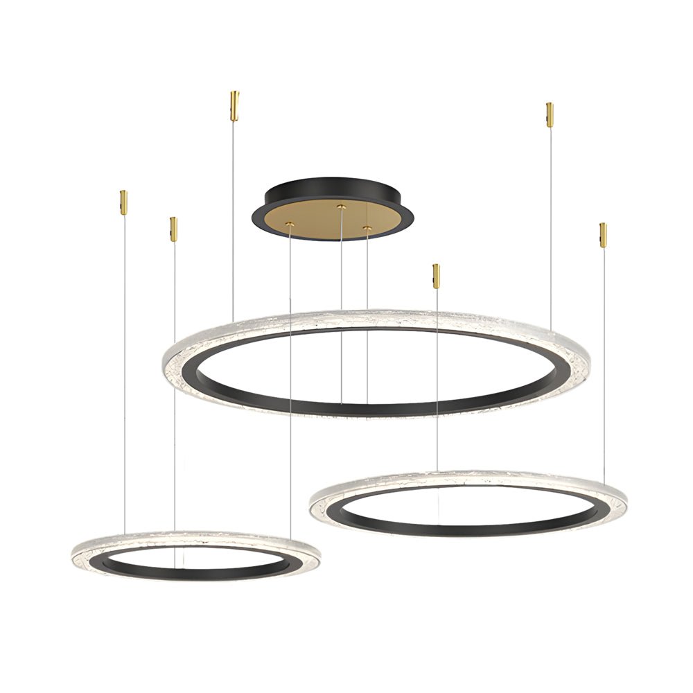 luxury nordic ceiling light fixture with simple circular rings and three step dimming