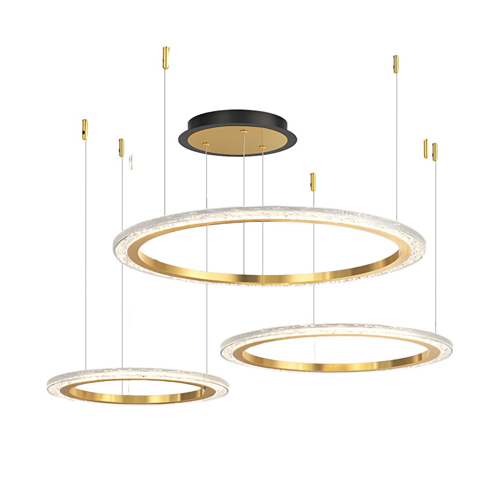luxury nordic ceiling light fixture with simple circular rings and three step dimming