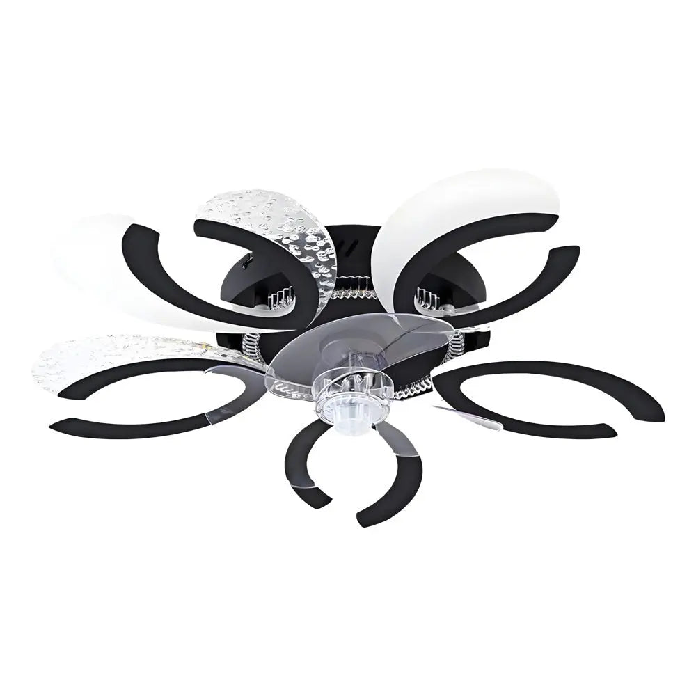 Modern Ceiling Fan Light with Simple Flower Design, Mute Timing, and Stepless Dimming Luxe